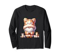 Cute Cats And Books Cat Grandpa Gnome Graphic For Book Lover Maglia a Manica