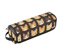 Cute Cats Black 2 in 1 Hair Tools Organizer con tappetino resistente al calore Impermeabile Piatto Curling Irong Organizzatore da viaggio per strumenti caldi Ferro arricciacapelli Ferri piatti