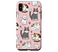 Cute Cats & Claws Pattern for Kittyie and Pet Owners Custodia per iPhone XS Max