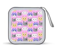 Cute Cats Funny CD Case Holder Organizer 40 Capacità DVD Collection Storage Bag Wallet Book per Auto Casa Viaggio
