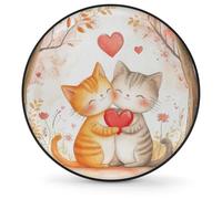 Cute Cats Love Heart Tree Tire Cover per auto, SUV, camper, rimorchio, camion, impermeabile, antipolvere, universale, 40,6 cm, copertura per ruota di scorta per tutte le condizioni atmosferiche con