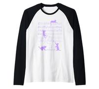 Cute Cats Music Notes Purple Musician Art Maglia con Maniche Raglan