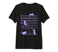 Cute Cats Music Notes Purple Musician Art Maglietta Premium