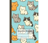 Cute Cats Notebook: Adorable Kawaii Cat-Themed Wide Ruled Journal | 6" x 9" | 120 Pages