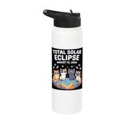 Cute Cats Total Solar Eclipse 12 Agosto 2026 Astronomia Stainless Steel Insulated Water Bottle