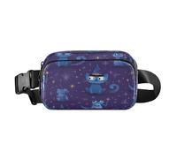 Cute Cats Viola Trendy Crossbody Bag Marsupio per le Donne Uomini Mini con Cinghia Regolabile per Ciclismo Escursionismo Palestra bulto de cintura para