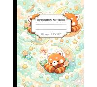 Cute Celestial Red Panda Notebook: Kawaii Journal for Kids & Teens, 120 Easte Lined Pages, 7.5 x 9.25" inch
