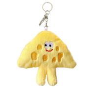 Cute Cheese Plush Keychain | Funny Food Charm Pendant for Backpack, Purse | Soft Cheese Toy, Stuffed Bread Style Key Ring Gift for Kids, Teens, Women, Bag Decor, Novelty Collectible