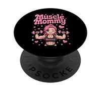 Cute Chibi Anime Muscle Mommy Weightlifting Fitness Girl PopSockets PopGrip Adesivo