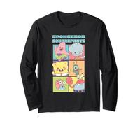 Cute Chibi Character Portrait Grid Pastel Pop Art Cartoon Maglia a Manica