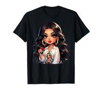 Cute Chibi Mexican Baby Girl Chicana Reina de la Hispanidad Maglietta