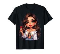 Cute Chibi Mexican Baby Girl Chicana Virgen del Tepeyac. Maglietta