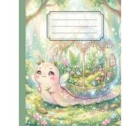 Cute Chibi Snail Composition Notebook: Cozy House Shell & Forest Plants | Wide Ruled | 110 Pages