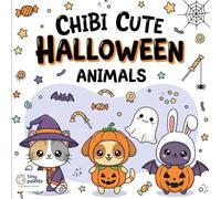Cute Chibi Spooky Halloween Animals Coloring Book: 50 Spooky and Adorable Chibi Animal Coloring Adventure for Kids and Adults