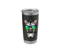 Cute Chibi Zebra in occhiali da sole design minimalista Bicchiere termico in acciaio inox doppia parete
