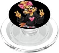 Cute Chick Girl Occhiali Peace Sign Bird Graphic Pink Bow PopSockets PopGrip per MagSafe
