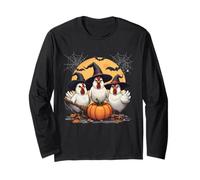 Cute Chickens Witch Funny Farm Halloween Family Matching Maglia a Manica