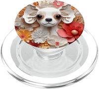 Cute Chihuahua Design Paper Flower Pattern For Dog Mom PopSockets PopGrip per MagSafe