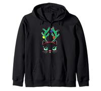 Cute Christmas Black Cat Novelty Graphic Tees & Cool Designs Felpa con Cappuccio