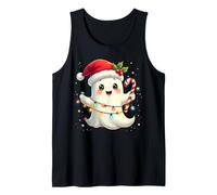 Cute Christmas Ghost Kawaii Santa Candy Cane Funny Xmas Canotta