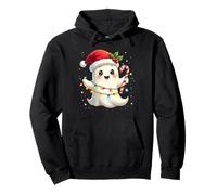Cute Christmas Ghost Kawaii Santa Candy Cane Funny Xmas Felpa con Cappuccio