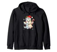 Cute Christmas Ghost Kawaii Santa Candy Cane Funny Xmas Felpa con Cappuccio