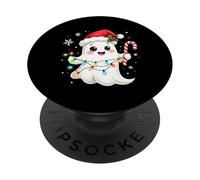 Cute Christmas Ghost Kawaii Santa Candy Cane Funny Xmas PopSockets PopGrip Adesivo
