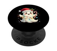 Cute Christmas Ghost Kawaii Santa Candy Cane Funny Xmas PopSockets PopGrip Adesivo