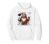 Cute Christmas GNOME Cute Snowflake Patterns White Winter Felpa con Cappuccio