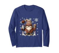 Cute Christmas GNOME Cute Snowflake Patterns White Winter Maglia a Manica
