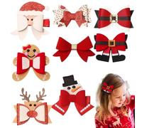 Cute Christmas Hair Bows Set, Headdress Alligator Clip Hairpin Clips for Girls, Kids, Women, Holiday-Themed Hair Accessories for Christmas Parties, Special Occasions, and Everyday Styling