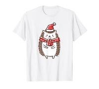 Cute Christmas Hedgehog Holiday Maglietta