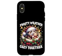 Cute Christmas Kitten In Cozy Cat Bed For Sweater Weather Custodia per iPhone X/XS