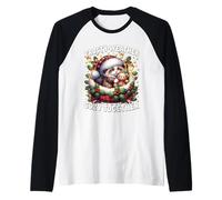 Cute Christmas Kitten in Cozy Cat Bed for Sweater Weather Maglia con Maniche Raglan