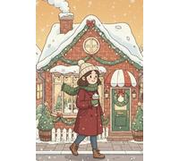 Cute Christmas Notebook: 100 page lined journal with cozy winter vibes