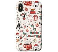 Cute Christmas Spooky Ghost Merry Christmas Retro Pastel Custodia per iPhone X/XS