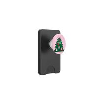 Cute Christmas Tree with Bow Aesthetic Pink Striped Girls PopSockets PopWallet per MagSafe