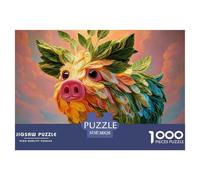Cute Chubby Vegetable Pig 1000 Pezzi Cartoncino Premium Puzzle Whimsical Botanical Animal Antistress Gioco Creativo Puzzle Decorazioni Per La Casa 38x26cm/1000pcs