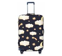 Cute Clouds Moon Stars Starry Sky Travel Luggage Covers - Elasticità Valigie Coperture per bagagli 45-81 cm, Nero , S