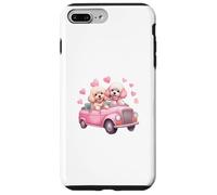 Cute Cockapoo Doodle Dogs in Pink Car Heart Valentines Day Custodia per iPhone 7 Plus/8 Plus