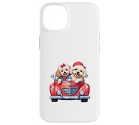 Cute Cockapoo Doodle Dogs in Red Car Heart Valentines Day Custodia per iPhone 14 Plus