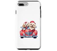 Cute Cockapoo Doodle Dogs in Red Car Heart Valentines Day Custodia per iPhone 7 Plus/8 Plus