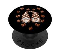 Cute Coffee Gnomes For Women Love And Heart For Coffee Bean PopSockets PopGrip Adesivo