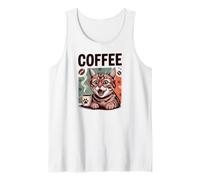 Cute Coffee Latte Art Gift for Mom Cafe Energy Cat Lover Canotta