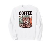 Cute Coffee Latte Art Gift for Mom Cafe Energy Cat Lover Felpa