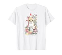 Cute Coffee Latte Art Gift for Mom Cafe Energy Cat Lover Maglietta