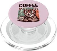 Cute Coffee Latte Art Gift for Mom Cafe Energy Cat Lover PopSockets PopGrip per MagSafe