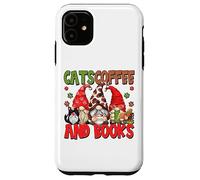 Cute Coffee Lover Cat Mom And Dad Cats Coffee And Books Custodia per iPhone 11