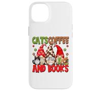 Cute Coffee Lover Cat Mom And Dad Cats Coffee And Books Custodia per iPhone 14 Plus
