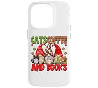 Cute Coffee Lover Cat Mom And Dad Cats Coffee And Books Custodia per iPhone 14 Pro